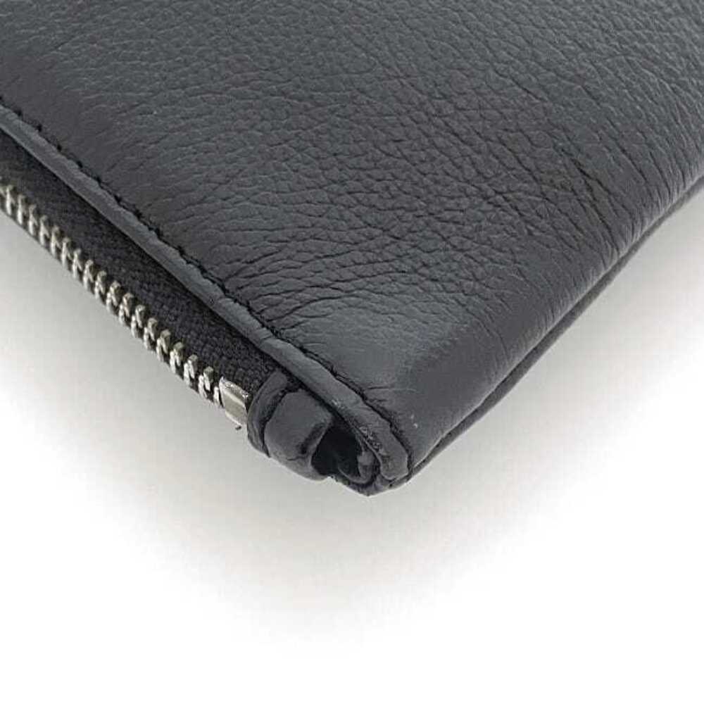 Balenciaga Clutch Bag Black Leather Zipper Logo Handbag Shoulder Grain - Picture 4 of 10